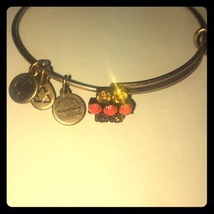 Alex and Ani orange and topaz stone bracelet